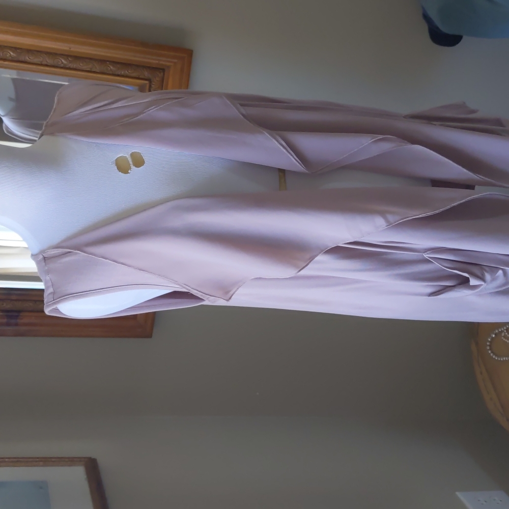 Open Front Vest/ Chiffon Trim